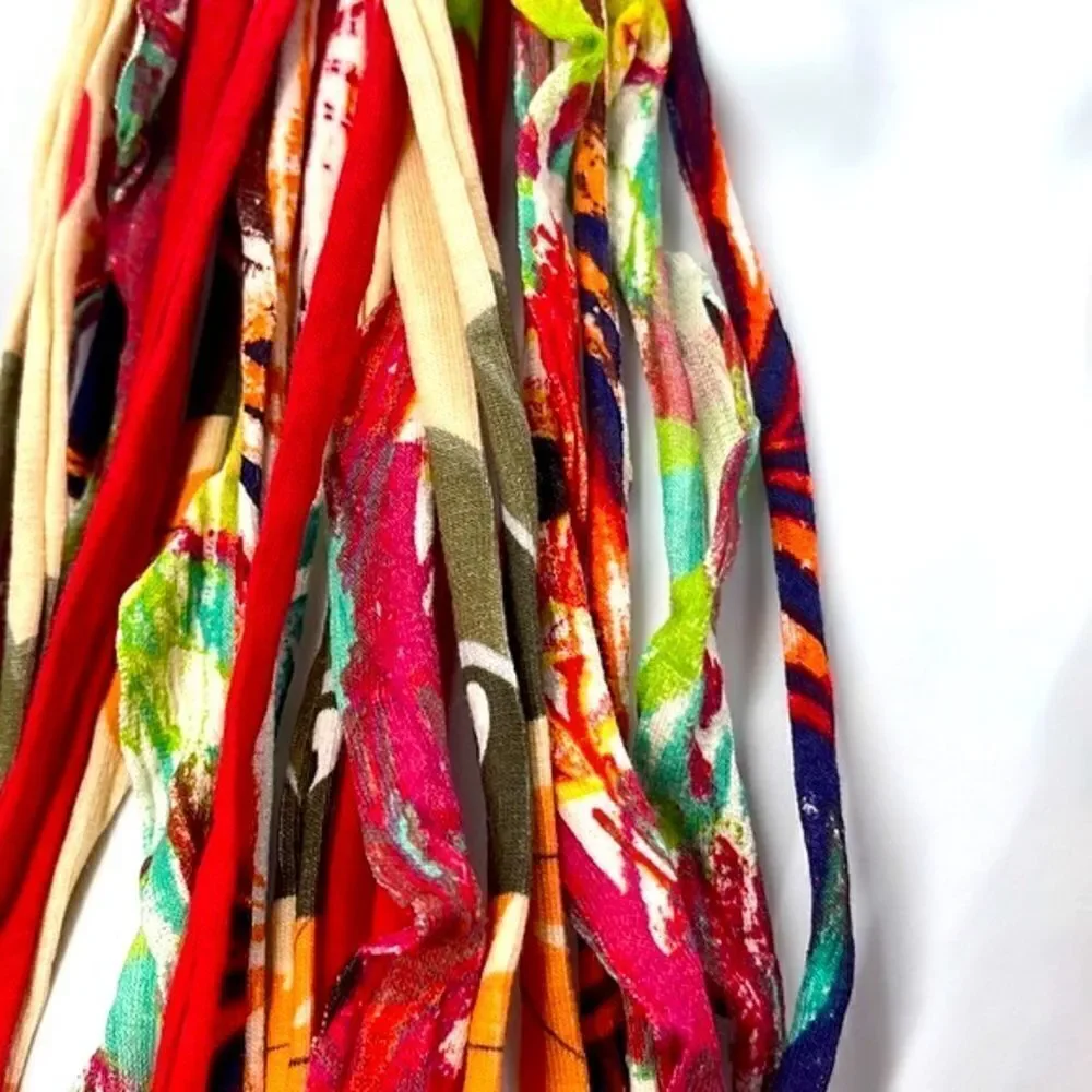 Dona Bela Shreds Shred Lite upcycled fabric necklace scarf boho jewelry NEW NWOT